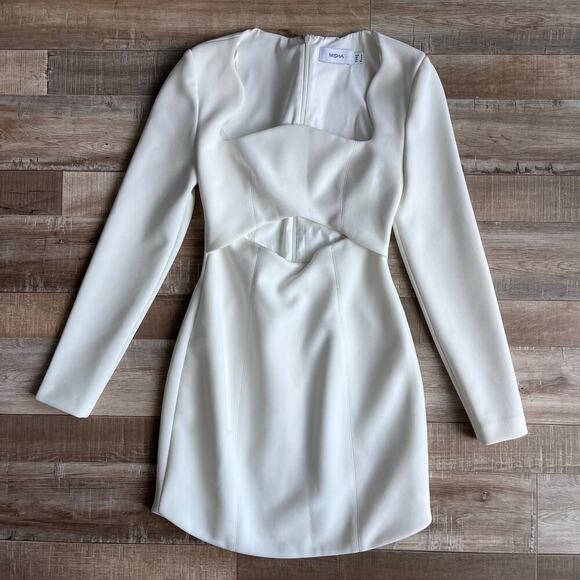 Misha Hazel Cut Out Dress in Ivory US2 - Picture 2 of 7